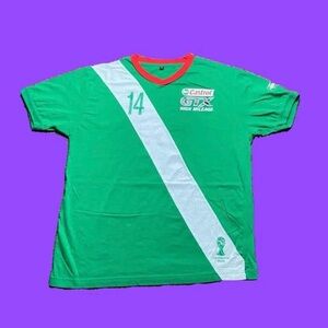 ☀️ Castrol GTX FIFA World Cup 2014 Brazil Soccer Tee Mens Size XL Green